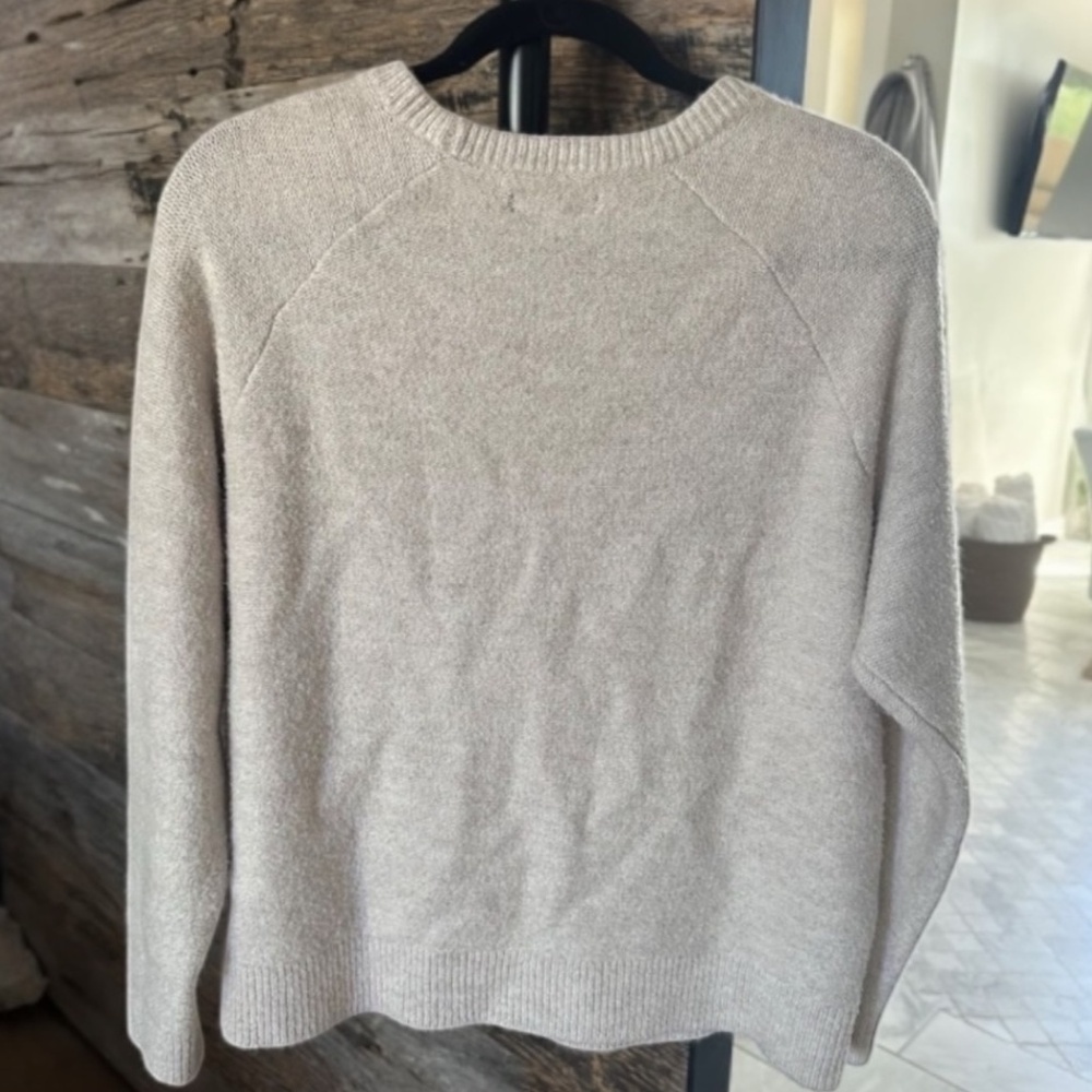 TREASURE & BOND Cable Knit Crewneck Sweater Egret 2XL Men’s Classic Cozy - Picture 3 of 6
